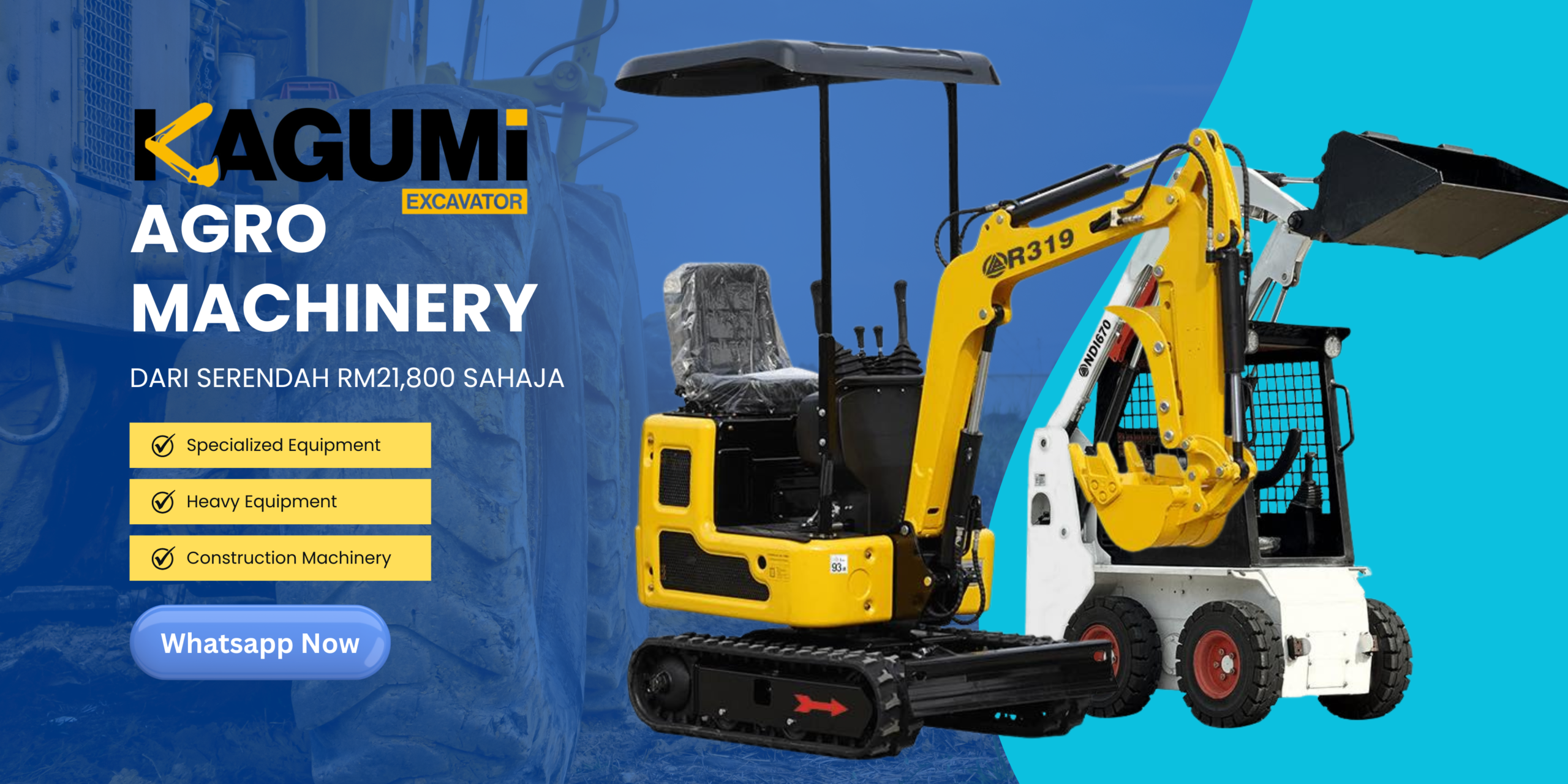 Black Orange Modern Machinery & Equipment Rental Banner